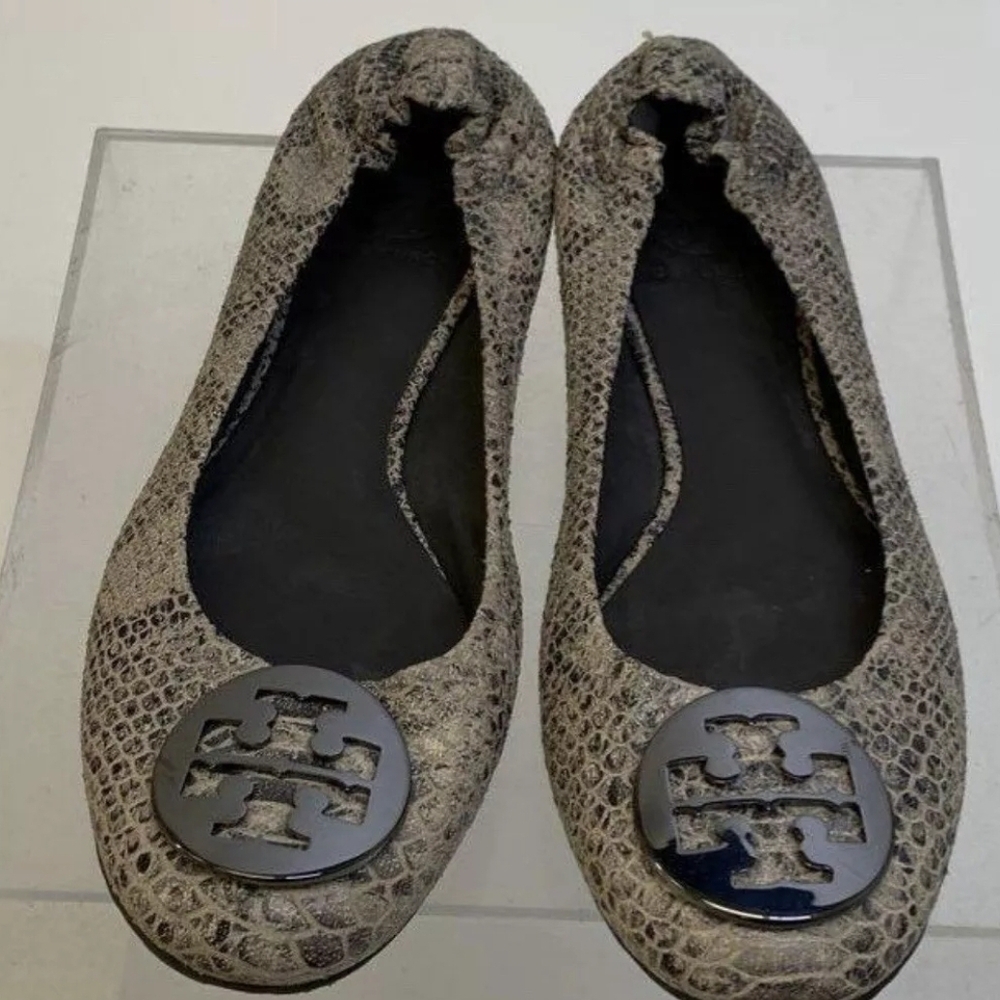Tory Burch Python Ballet Flats 38 - image 2